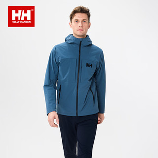  HELLY HANSEN, HH 防泼水 男士连帽外套 深蓝色 2XL