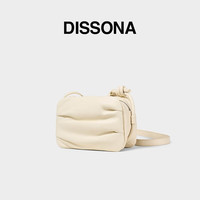 迪桑娜 女包秋冬泡芙小众设计包包褶皱包单肩斜 白色