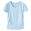 森马 修身 女士短袖T恤 冰蓝A81538-简约圆领 2XL