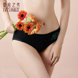 夏娃之秀 夏娃秘语 EVE‘S WHISPER 女士透气性感蕾丝中腰收腹提臀三角内裤（任选4条）