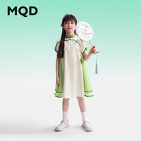 马骑顿 童装女童连衣裙2024夏季甜美网纱国风改良旗袍儿童裙子 米白 150cm