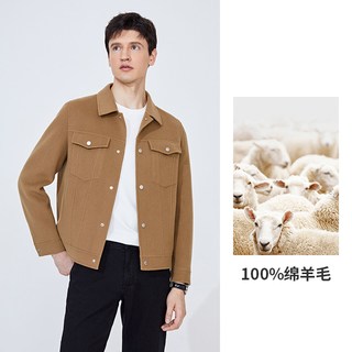  navigare/纳维凯尔 纯羊毛 男士毛呢大衣 焦糖色 L