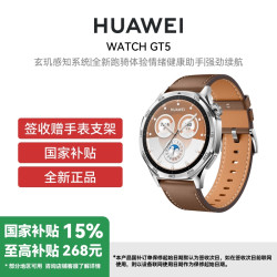华为 WATCH GT5 46mm 砂砾棕 棕色复合素皮