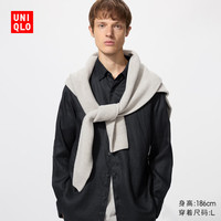 UNIQLO/优衣库 法国麻 男士衬衫 482437/09黑色 M