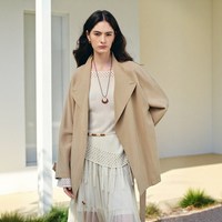 自巧 巧裁小个子交叠领一粒扣收腰风衣女连肩袖外套2026春季新品