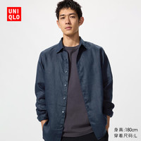  UNIQLO/优衣库 法国麻 女士衬衫 482437/69藏青色