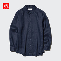  UNIQLO/优衣库 法国麻 女士衬衫 477641/69藏青色 XS