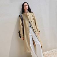 自巧 小个子通勤立领长款风衣外套女秋季新款上衣