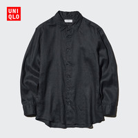 UNIQLO/优衣库 法国麻 女士衬衫 477641/09黑色