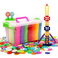 拼插雪花片积木 300片+收纳盒+图纸