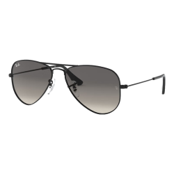 Ray-Ban RayBan 雷朋儿童飞行员款太阳镜潮流个性防紫外线墨镜0RJ9506S 220/11 黑色镜框浅灰渐变深灰色反光镜面 52