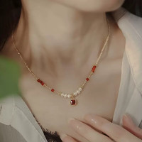 洛梵欣饰 珍珠串珠项链配饰不掉色女百搭小众锁骨颈链饰品520 项链(施家珍珠款)