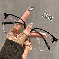 winsee/万新 防蓝光 近视眼镜+镜框 镜框+依视路旗下万新1.74防蓝光镜片 M8151黑银框