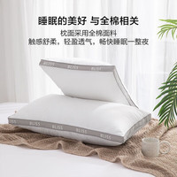 百丽丝 全棉抗菌防螨枕头对枕  48cm ×74cm 共2只