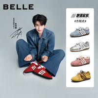 百丽 张凌赫同款鞋子百丽方程式高级德训鞋夏季透气平底鞋休闲阿甘女鞋