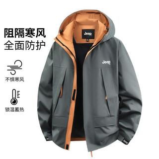  Jeep/吉普 撞色休闲 男士连帽开衫运动外套