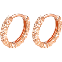 明牌珠宝生日礼物18K金满天星彩金米字花耳圈耳环耳饰女CSH0051定价 米字花耳圈 K红大版CSH0344 约1.07-1.22克