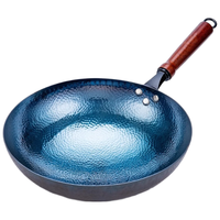  章三丰 物理不粘 铁锅 木把  木把锤印款 30cm 28.1-30cm 精铁