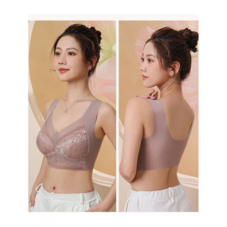 宜而爽 透气 女士文胸连体衣  墨蓝 6XL