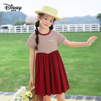 迪士尼 童装 女童连衣裙 夏季2026新款 洋气条纹公主裙