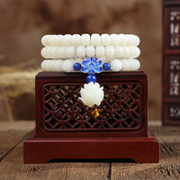 觅梦 景泰蓝款白色菩提根手链 6*8mm