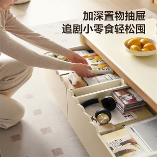  QuanU/全友 加宽实木脚收纳储物 电视柜茶几组合