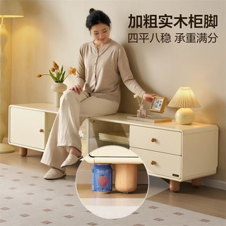  QuanU/全友 加宽实木脚收纳储物 电视柜茶几组合