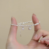 花饰庄园 碎银子秤砣手链女新中式国风珍珠福牌复古手串小福包手饰女日常 珍珠碎银小福包手链