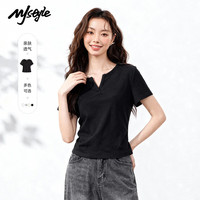 MJ STYLE 女士V领紧身短袖T恤 2026年夏季新款