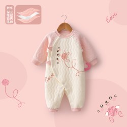 婴蓓依 婴儿连体衣男女宝宝哈衣爬服新生儿衣服超萌秋冬装夹棉保暖