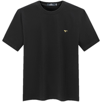  SEPTWOLVES/七匹狼 凉感速干抗菌 男士短袖T恤 XL 175/92A 001(黑色)凉感速干有狼标2135