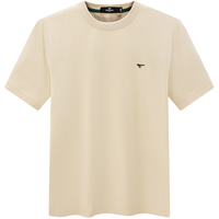  SEPTWOLVES/七匹狼 凉感速干抗菌 男士短袖T恤 3XL 185/100A 705(杏色)凉感速干有狼标2135