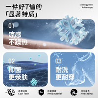  SEPTWOLVES/七匹狼 凉感速干抗菌 男士短袖T恤 M 165/84A 101(藏青)持久如新有狼标2440