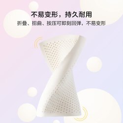 水星家纺 泰国进口透气抗菌防螨 乳胶枕 一对装