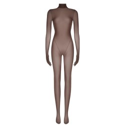 Limerence M 涞觅「蝉翼」全包5d连体衣女高级性感长袖薄款丝滑油亮裸感紧身衣