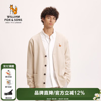 William fox&sons 60支双股定制肌理针织宽松休闲通勤刺绣小狐狸学院风开衫针织外套