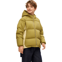 NAUTICA 美式儿童拼色时尚绒感羽绒服 黄绿/黄色