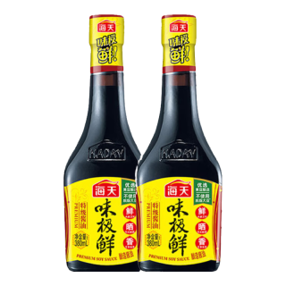 海天 味极鲜特级酿造酱油0添加防腐剂生抽凉拌炒菜蒸鱼蘸水酱汁调料 味极鲜380ml*2瓶