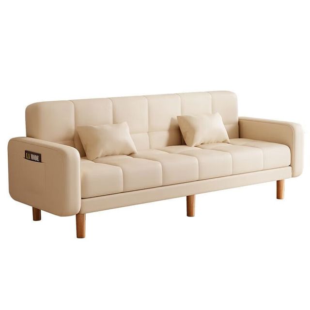 惠寻 折叠两用沙发床 小型沙发 浅灰色 三人位 1.7m （配2抱枕）