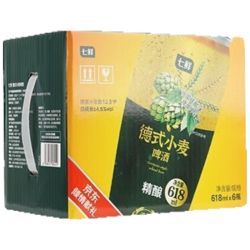 七鲜 德式小麦精酿啤酒 618mL 6罐 京东自有生鲜超市