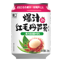  pukou/葡口 新鲜果粒饱满 果肉果汁饮料 【红毛丹芦荟】238ml*10罐/箱