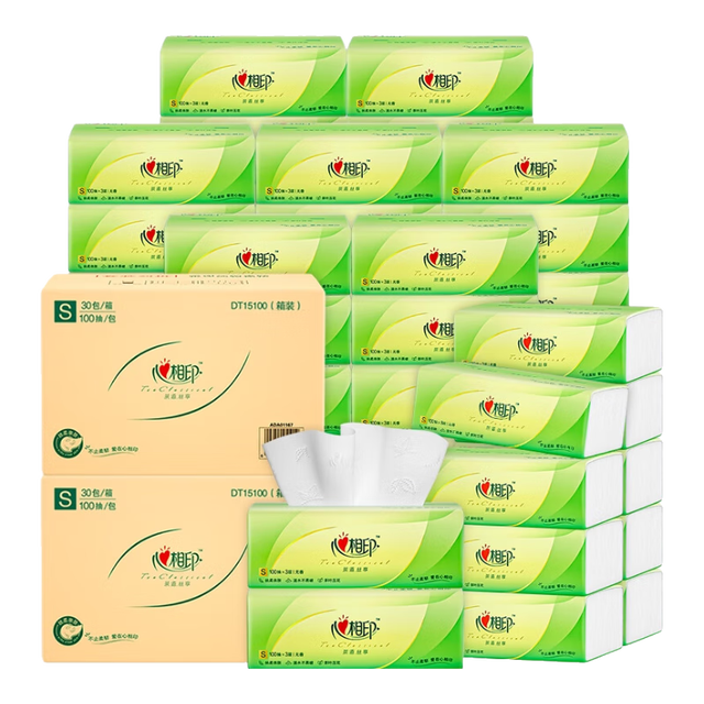 心相印 茶语系列 抽纸纸巾 3层*100抽*60包