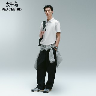  PEACEBIRD/太平鸟 压胶门襟 男士polo衫