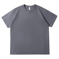 凡客诚品 230克重磅棉质短袖上衣夏装男女同款 铁灰 XL