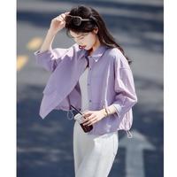 尚静 清新多巴胺配色 女士短外套 早春通勤百搭薄款下摆抽绳外套