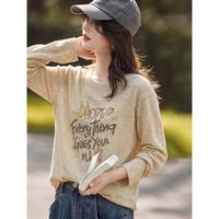 苏醒的乐园 女士长袖T恤 春季时尚休闲字母涂鸦