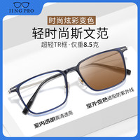  JingPro/镜邦 时尚变粉变蓝变茶色 近视眼镜 1.56极速变茶镜片 配1.56极速变茶镜片 默认茶色 56118透蓝色 百搭不易过时