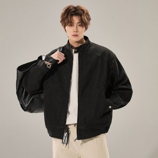  all in 水洗 男士牛仔外套 黑色 L