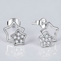 XIYOOMI 双星锆石耳钉 S925银
