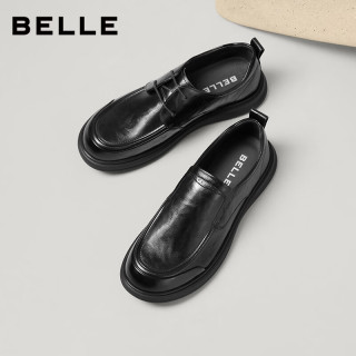百丽 【弹软脚感】头层牛皮商务休闲通勤系带皮鞋 系带一脚蹬可选 A2323AM6